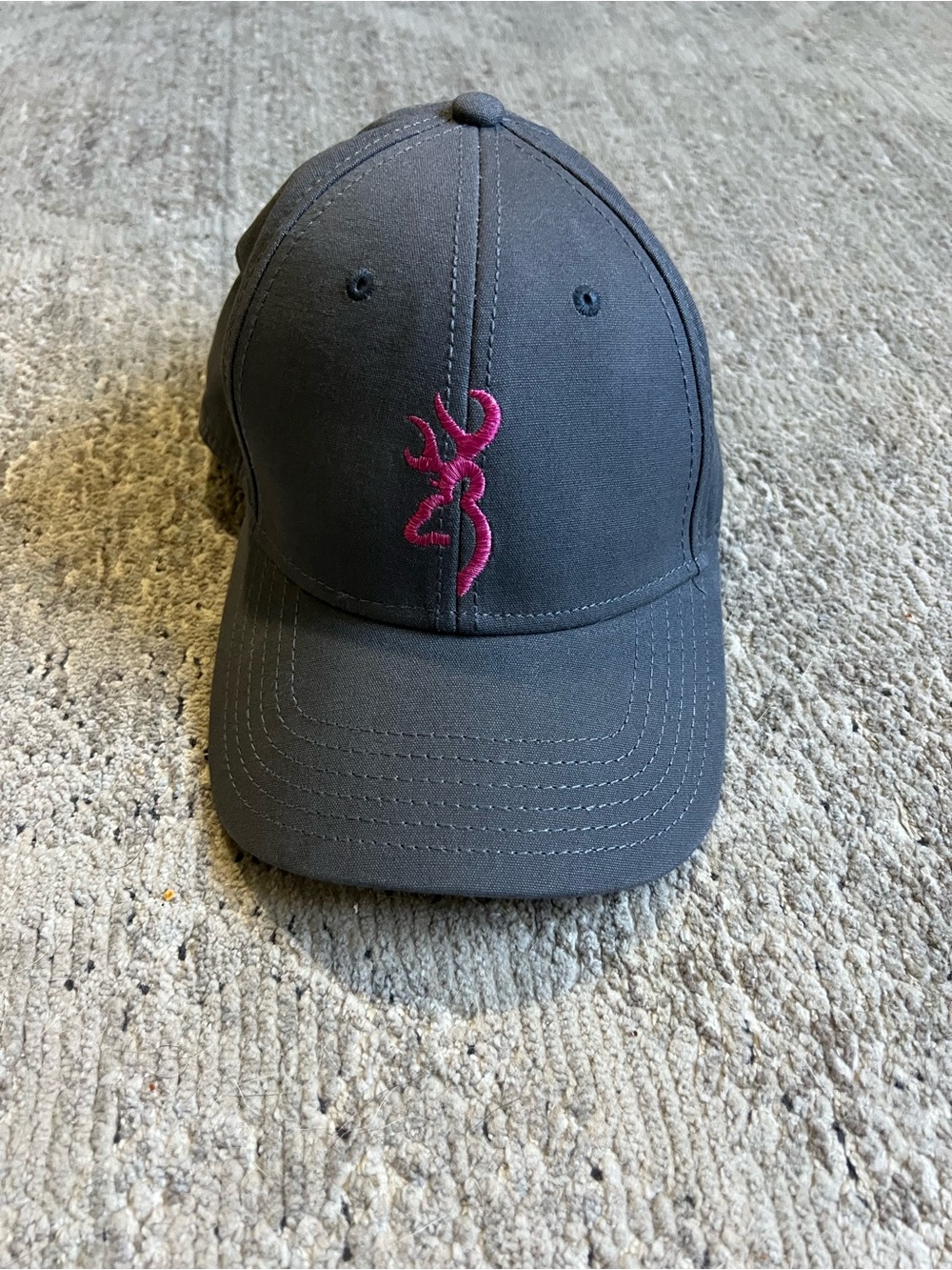 Browning Women's Gray & Pink Buckmark Logo Snapback Hat OSFM